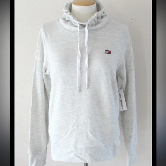 Tommy Hilfiger Women Cowl Neck Gray Sweater Pullover Top Sweat Shirt - Picture 3 of 3